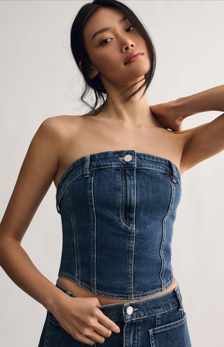 Baum und Pferdgarten Strapless Denim Tube Top