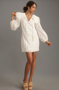 Load image into Gallery viewer, Farm Rio Long-Sleeve Embellished Collared Mini Dress
