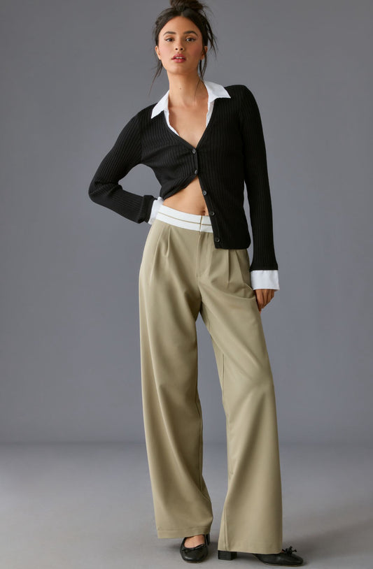 WAYF Contrast Waistband Trousers