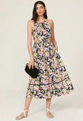 Load image into Gallery viewer, Something Navy Floral Cutout Midi Dress - EUC
