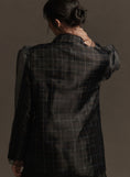 Load image into Gallery viewer, By Anthropologie Tulle Overlay Plaid Blazer
