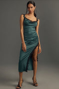 Load image into Gallery viewer, By Anthropologie High-Slit Scoop-Neck Lace-Trim Midi Dress
