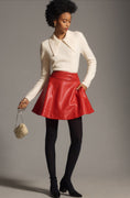 Load image into Gallery viewer, Maeve Faux Leather Circle Mini Skirt
