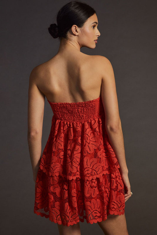 Maeve Strapless Lace Mini Dress