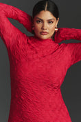 Load image into Gallery viewer, Maeve Long-Sleeve Scrunch Textured Mini Dress
