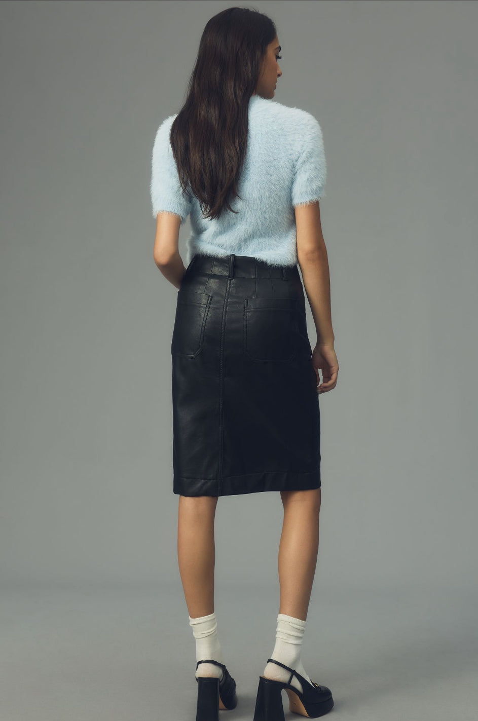 The Colette Faux Leather Skirt by Maeve