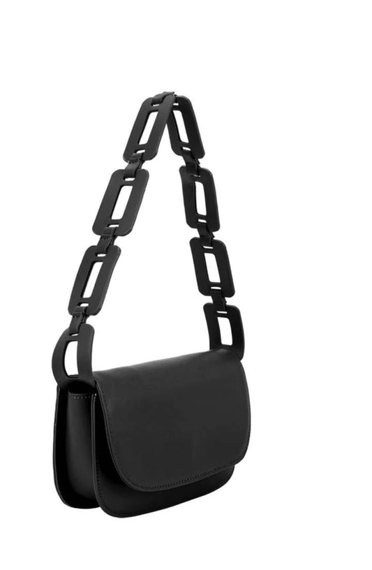 Inez Black Recycled Vegan Shoulder Bag