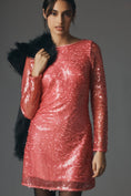 Load image into Gallery viewer, By Anthropologie Sequin Drape-Back Mini Dress
