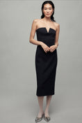 Load image into Gallery viewer, By Anthropologie Menswear Stripe Strapless Midi Dress
