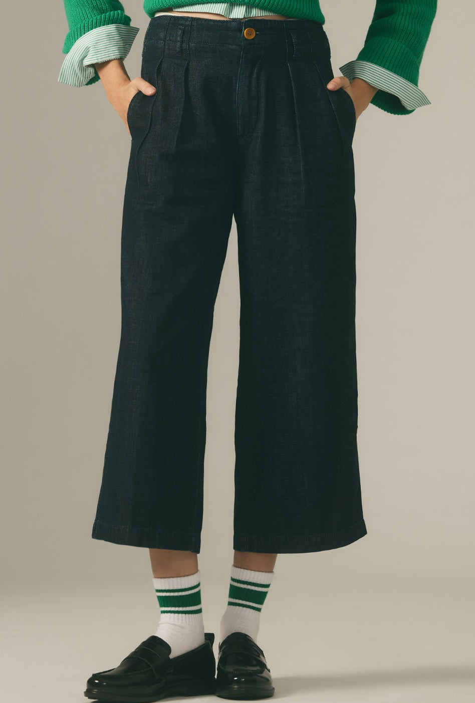 Pilcro The Remi High-Rise Crop Wide-Leg Jeans