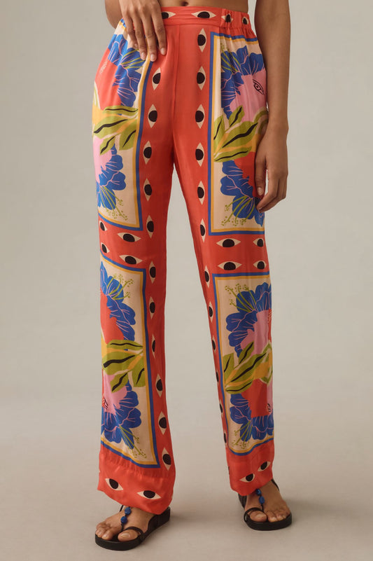 Farm Rio Surreal Scarf Pull-On Pants