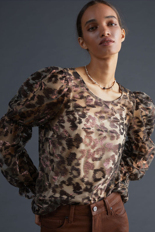 Eva Franco Sheer Leopard Top