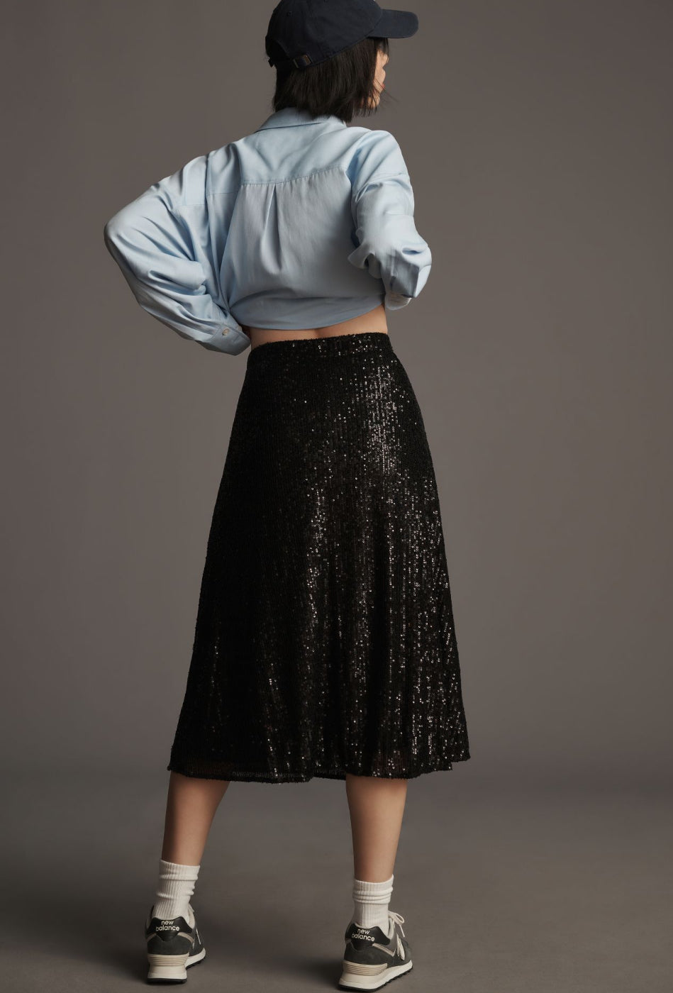 Sunday in Brooklyn A-Line Sequin Midi Skirt