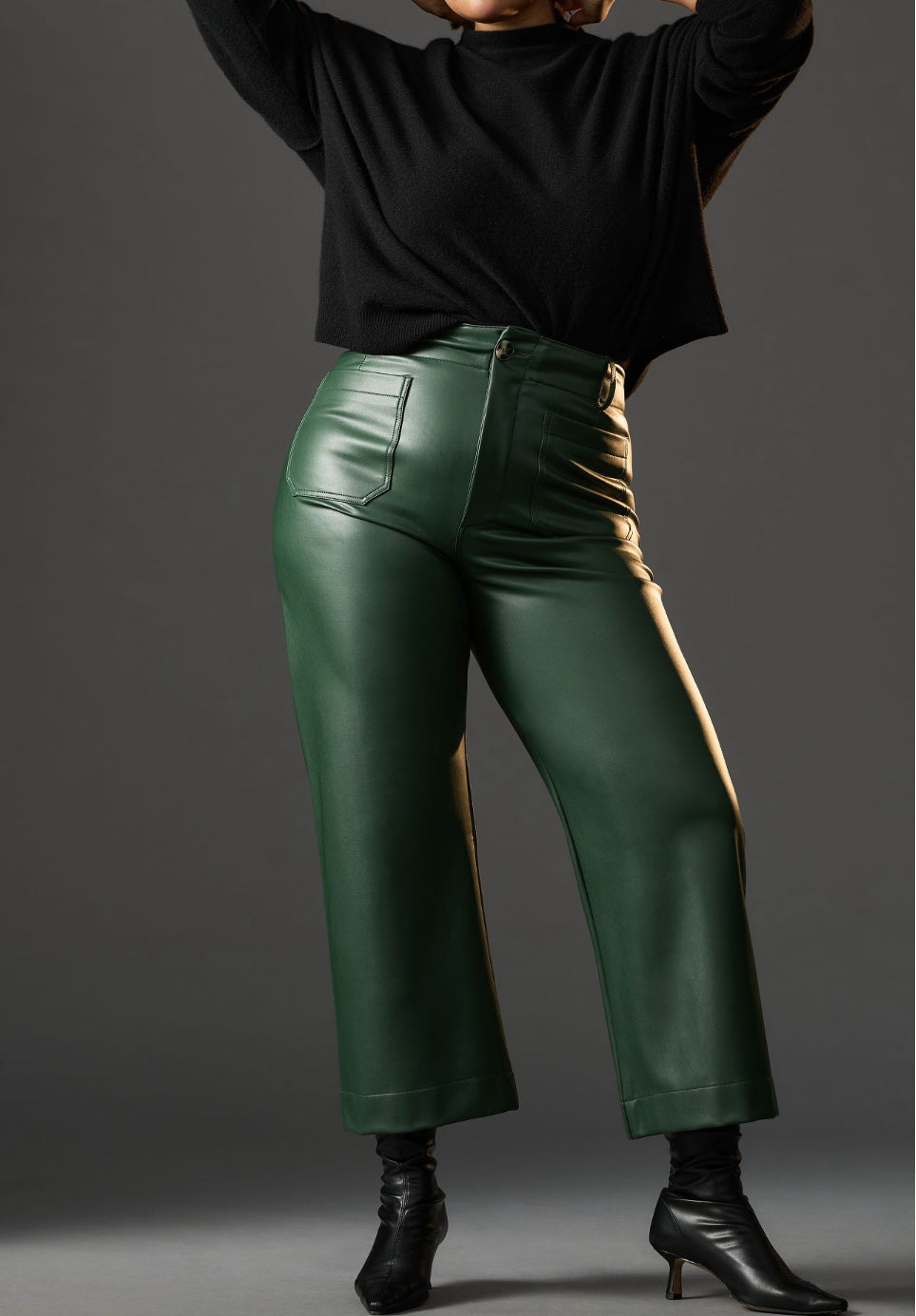 Maeve The Colette Cropped Vegan Leather Trousers