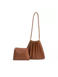 Load image into Gallery viewer, Carrie Pleated Shoulder Bag - Saddle
