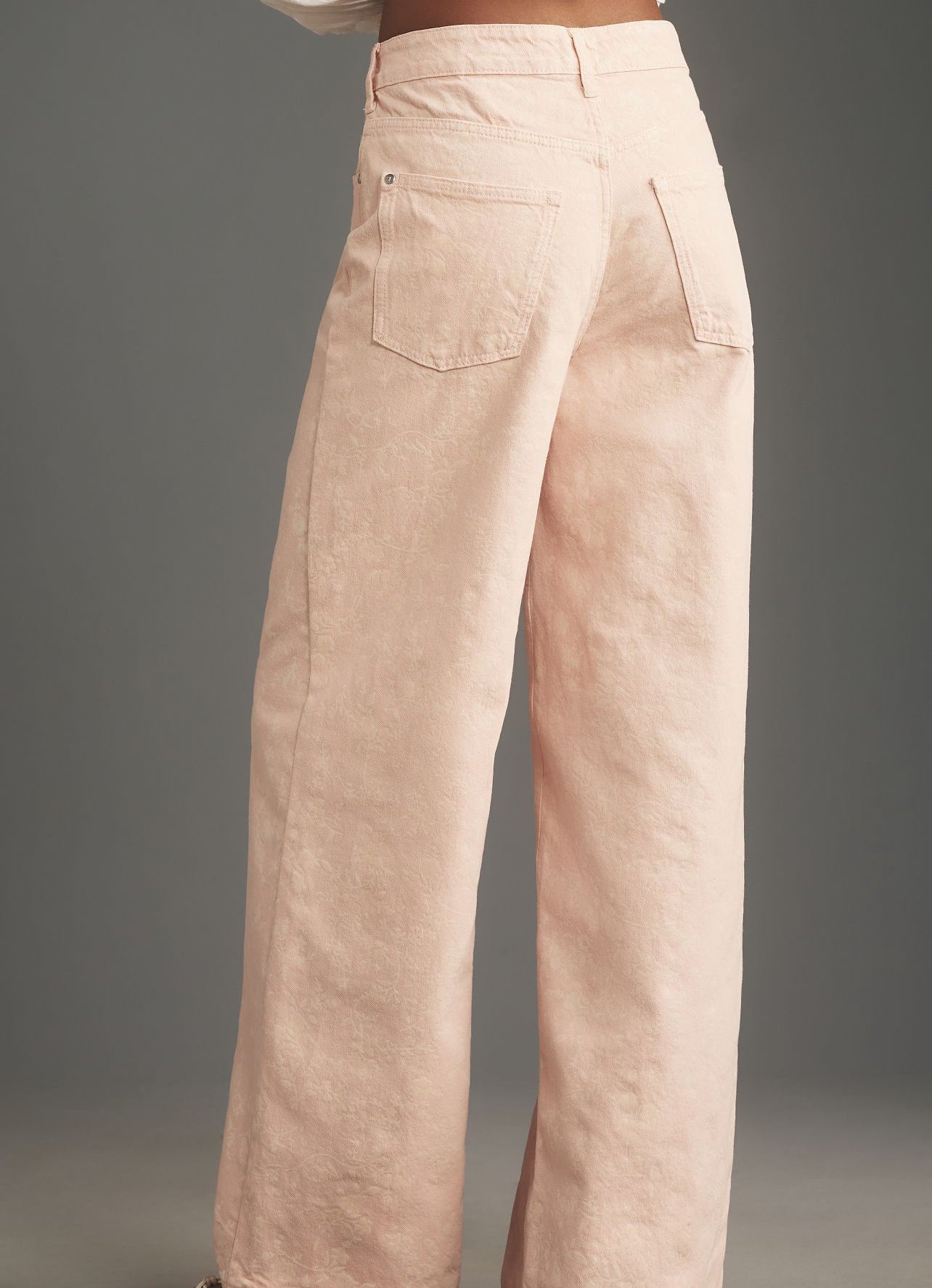 Pilcro Flocked A-Line High-Rise Wide-Leg Jeans