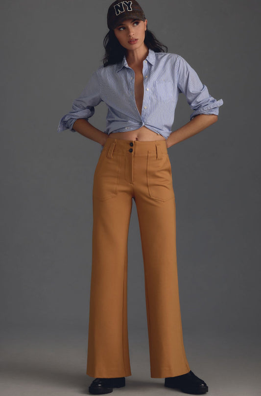 The Naomi Ponte Wide-Leg Flare Pants by Maeve