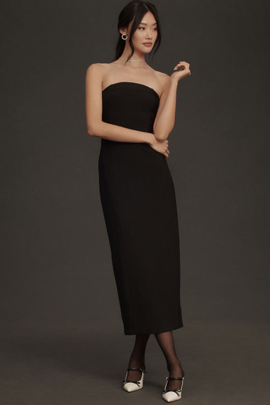 Pilcro Strapless Slim Midi Dress