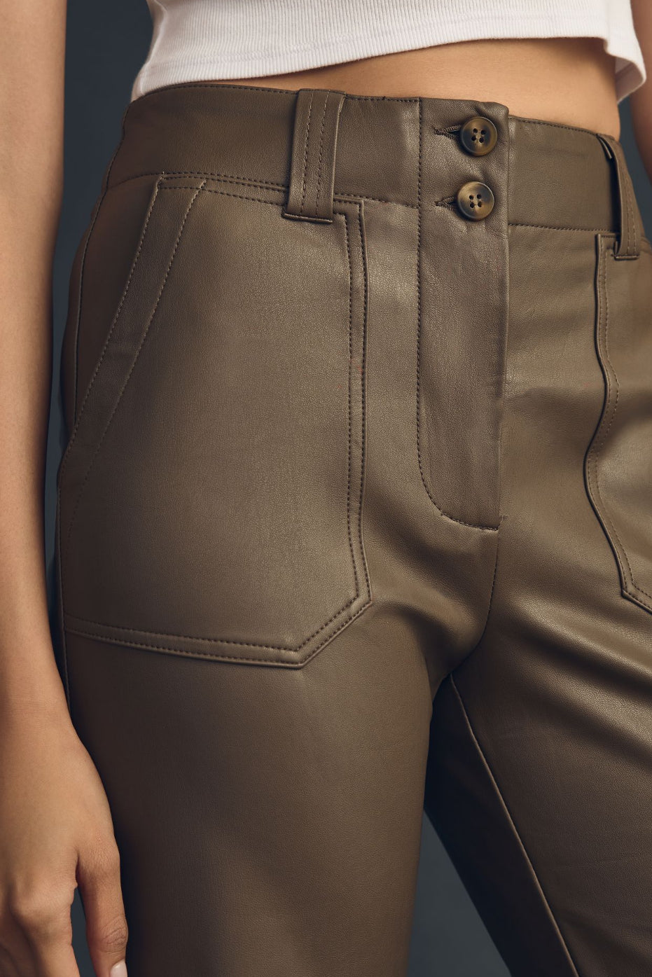 The Naomi Wide-Leg Flare Pants by Maeve: Faux Leather Edition