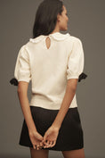 Load image into Gallery viewer, Maeve Bow Puff-Sleeve Collared Sweater
