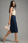 Load image into Gallery viewer, Maeve Slim Scalloped Denim Skirt
