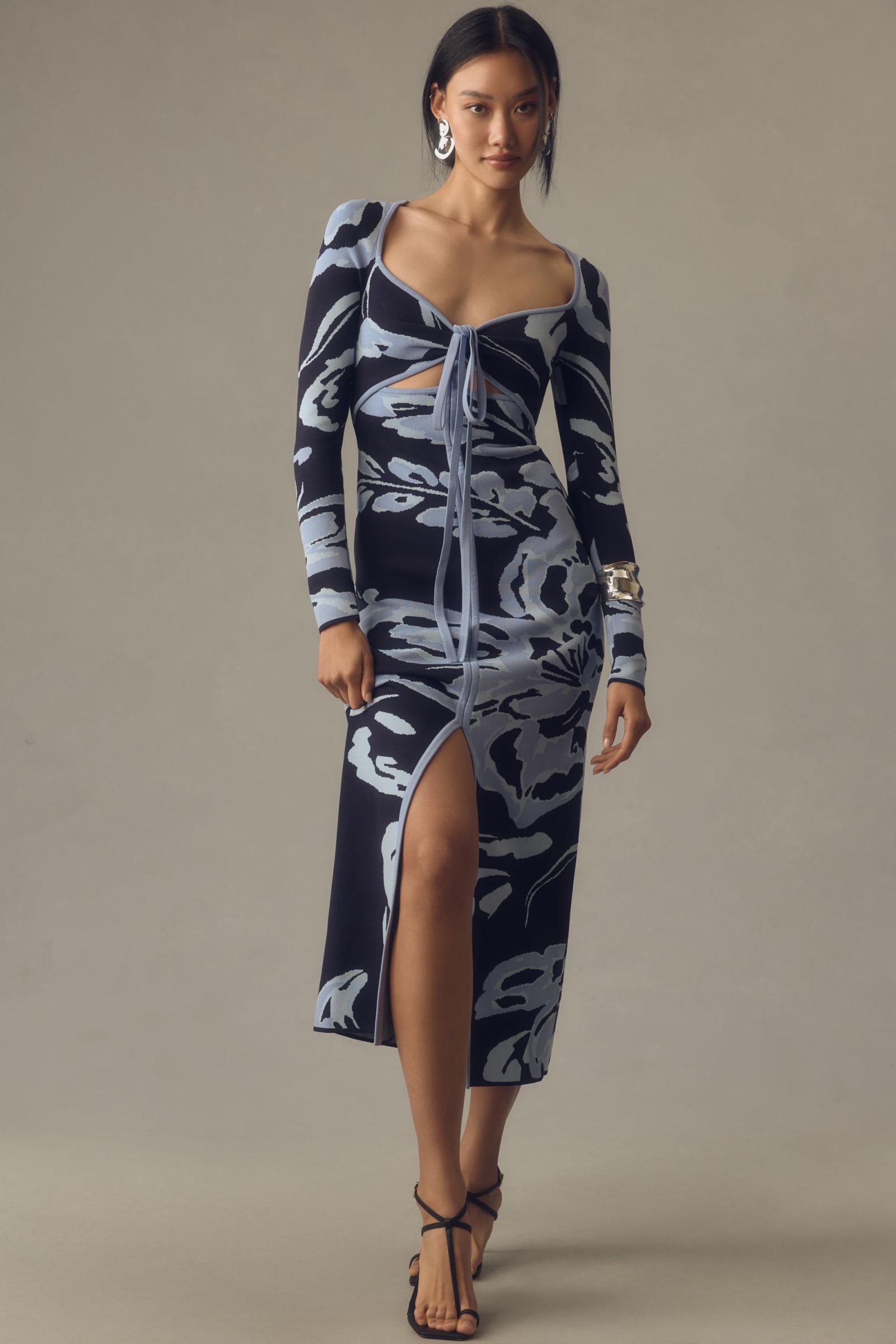 Significant Other Atlas Long-Sleeve Cutout Midi Dress