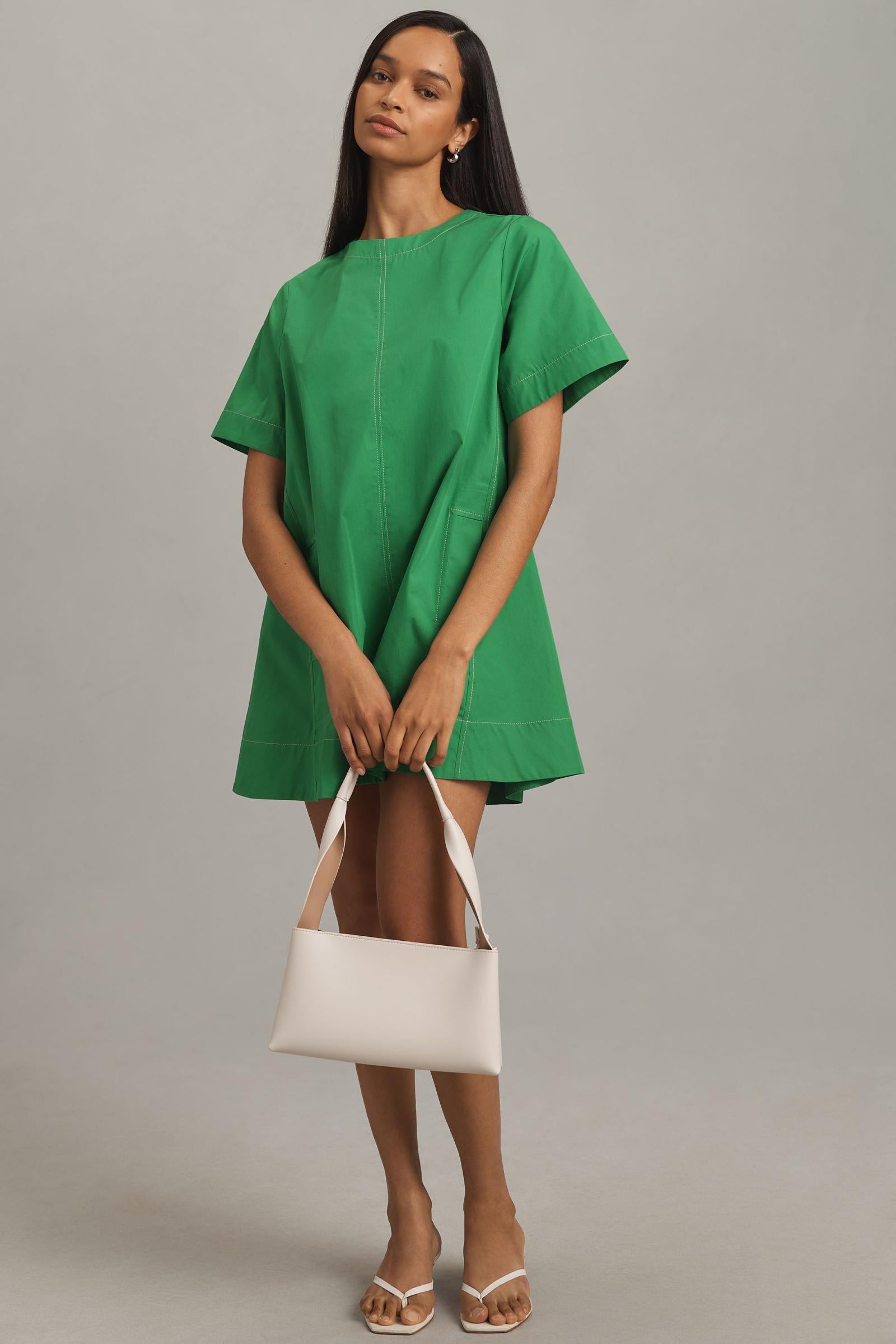 The Emmy Short-Sleeve Swing Mini Dress by Maeve