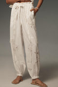 Load image into Gallery viewer, By Anthropologie Embroidered Linen Pull-On Joggers
