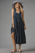 Load image into Gallery viewer, The Helena Square-Neck Tiered Midi Dress: Smocked Denim Edition
