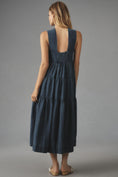 Load image into Gallery viewer, The Helena Square-Neck Tiered Midi Dress: Smocked Denim Edition
