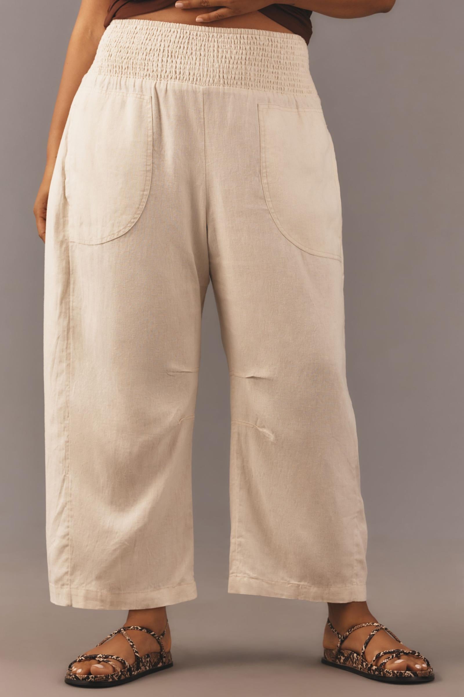 The Reese Smocked Pull-On Barrel Pants