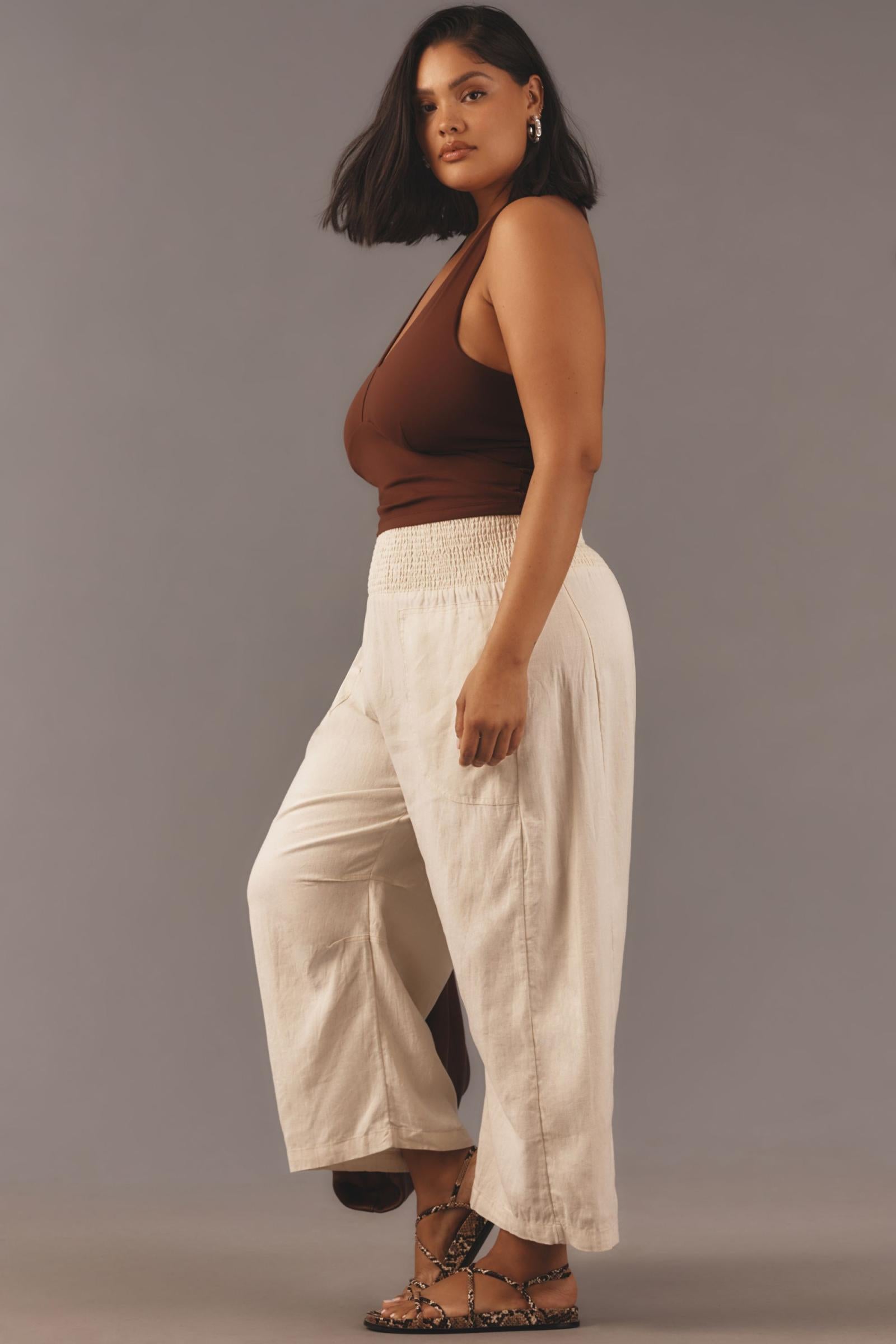 The Reese Smocked Pull-On Barrel Pants