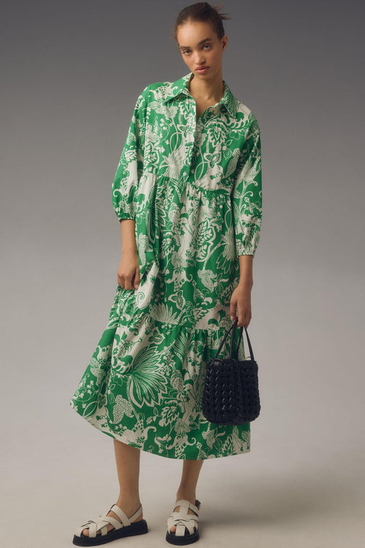 The Bettina Tiered Shirt Dress by Maeve