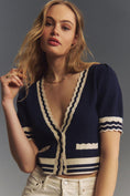 Load image into Gallery viewer, Maeve Short-Sleeve V-Neck Cardigan Sweater
