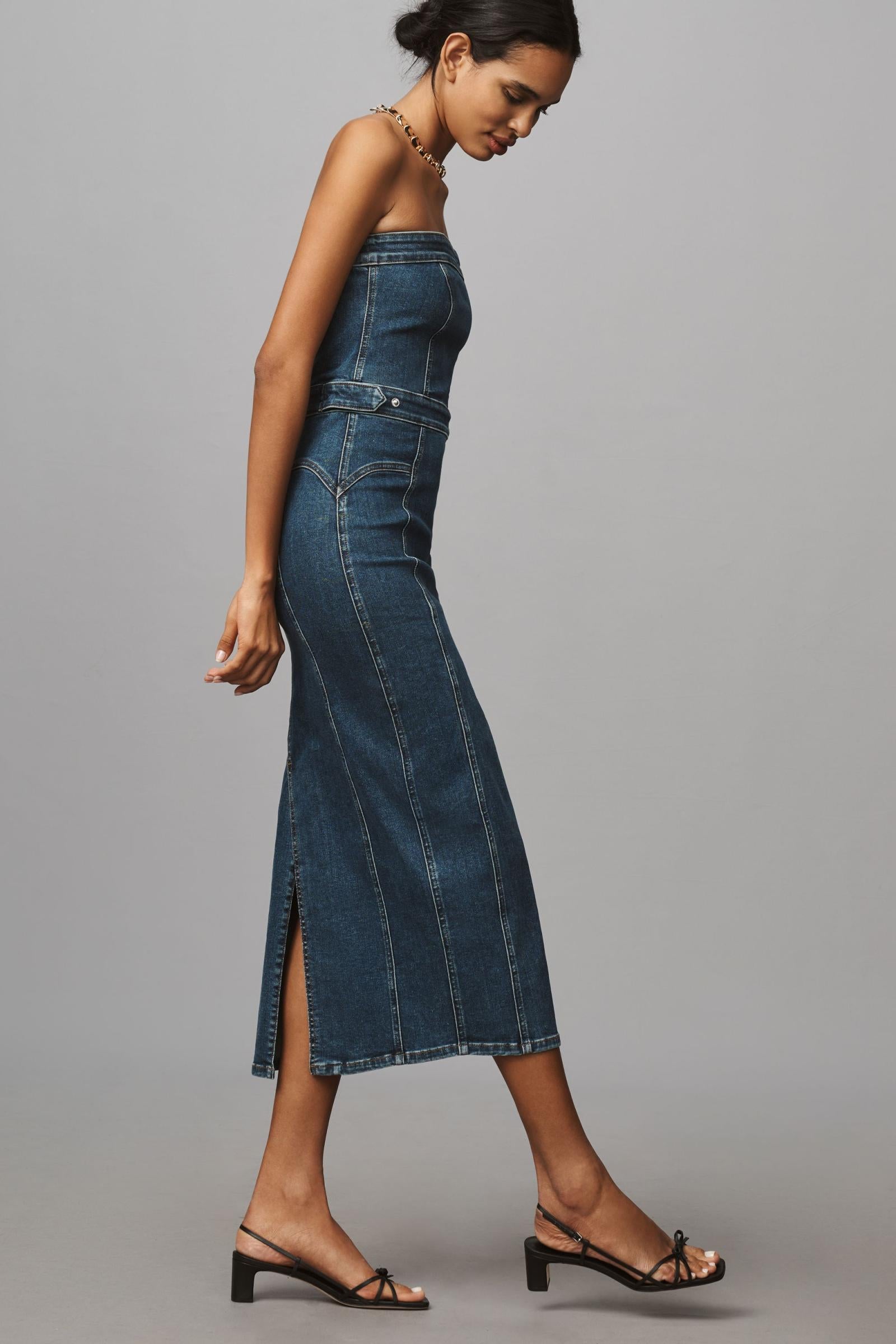 Good American Denim Tube Midi Dress