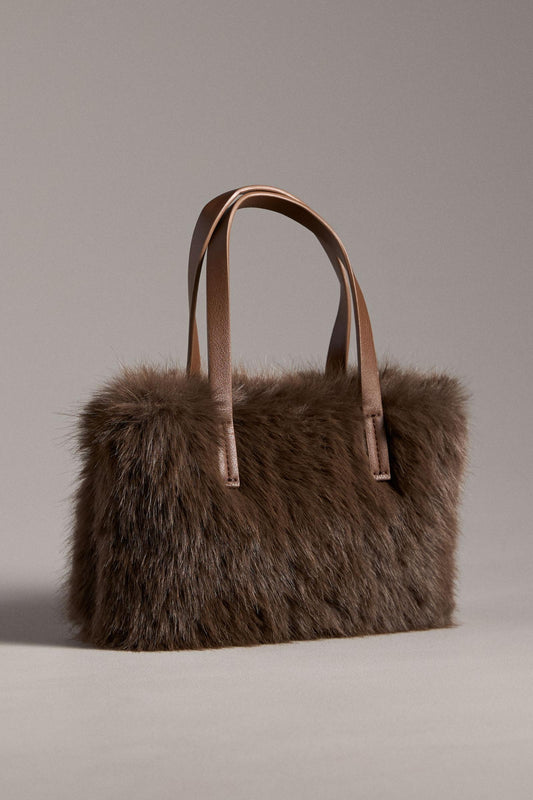 Mini Faux-Fur Tote Bag