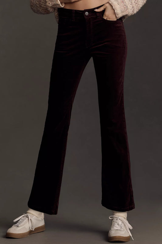 The Yaya Mid-Rise Crop Flare Jeans by Pilcro: Velvet Edition