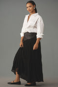 Load image into Gallery viewer, By Anthropologie Faux Leather Pleated Midi Skirt
