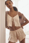 Load image into Gallery viewer, By Anthropologie Tie Front Crop Cami Pajama Top
