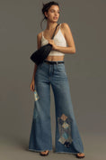 Load image into Gallery viewer, The Adi Mid-Rise Frayed Relaxed Flare Jeans by Pilcro: Patchwork Edition
