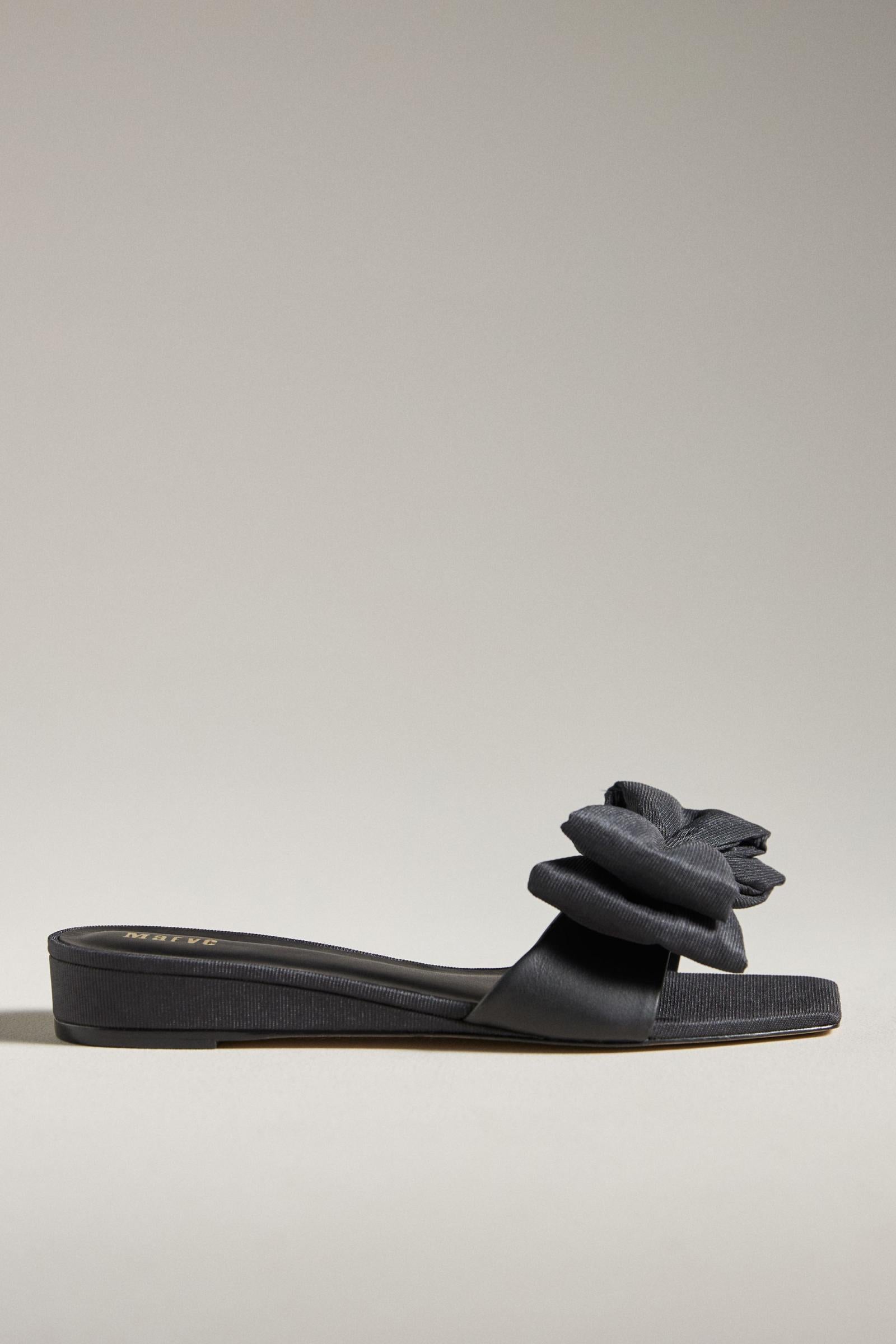 Maeve Bow Micro Wedge Sandals