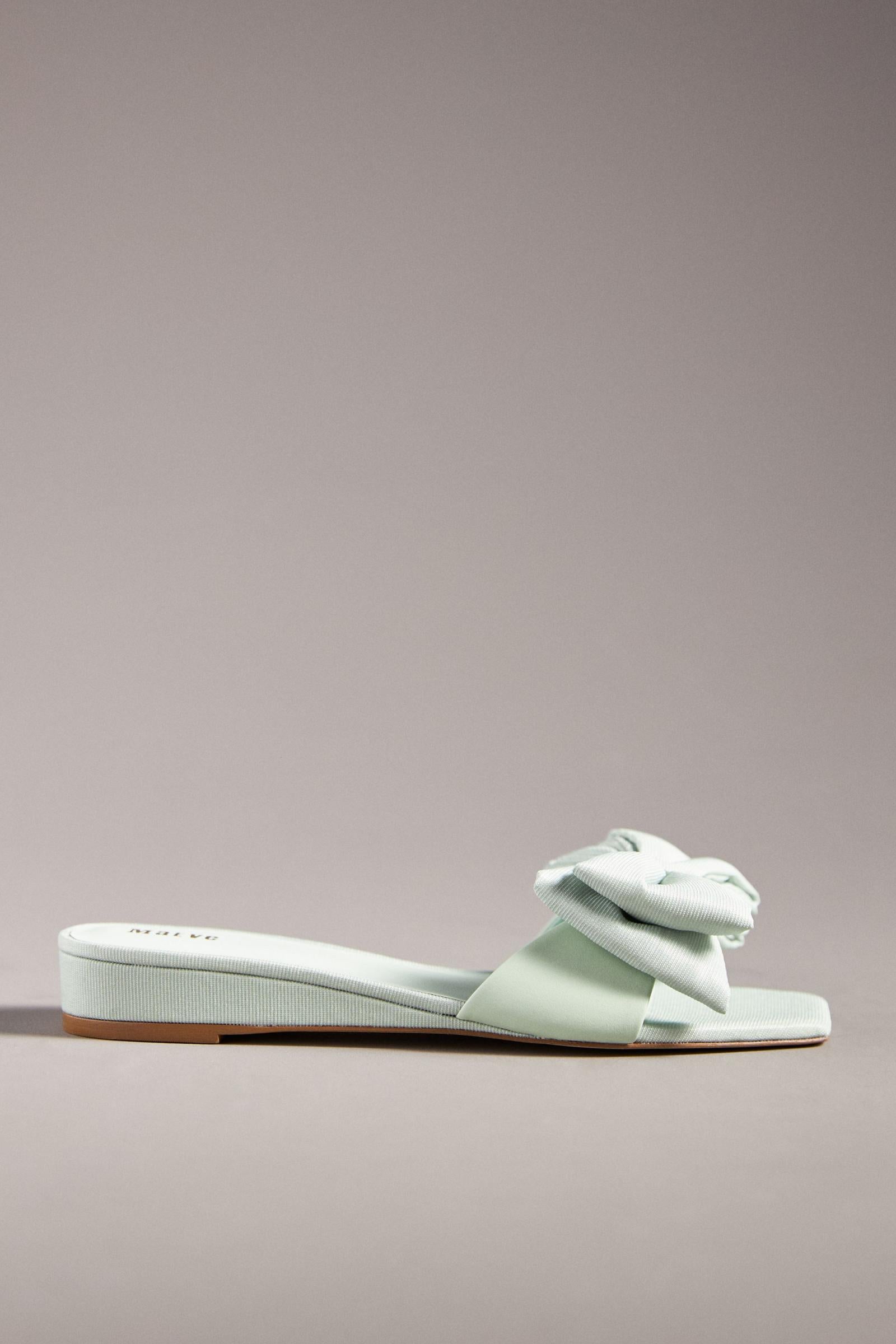 Maeve Bow Micro Wedge Sandals