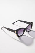 Load image into Gallery viewer, Pearl-Trim Cat-Eye Sunglasses
