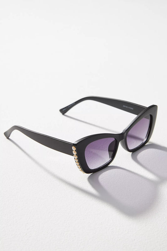 Pearl-Trim Cat-Eye Sunglasses