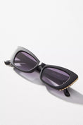 Load image into Gallery viewer, Pearl-Trim Cat-Eye Sunglasses
