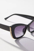 Load image into Gallery viewer, Pearl-Trim Cat-Eye Sunglasses
