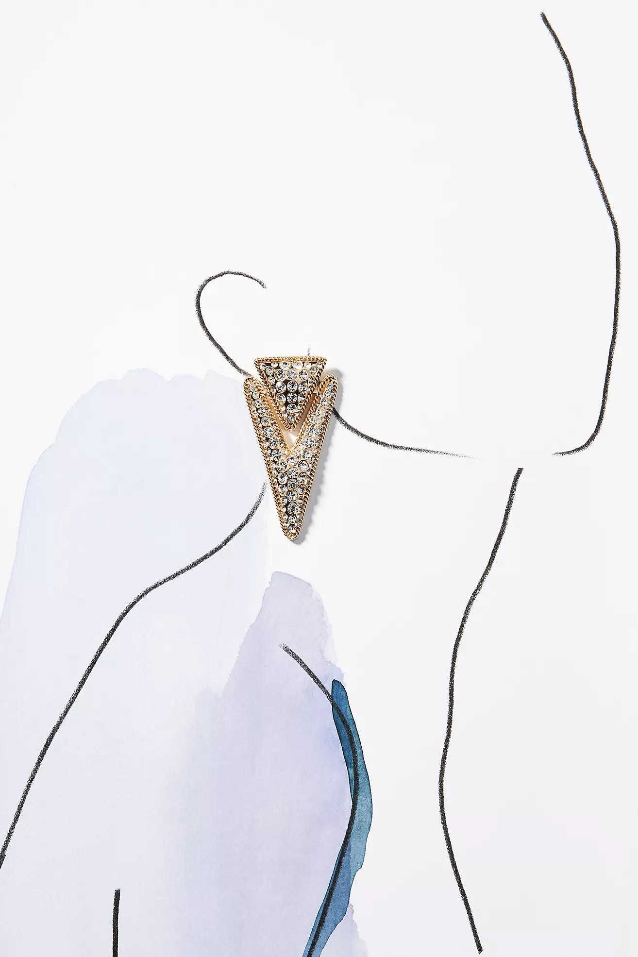 Pavé Arrow Drop Earrings