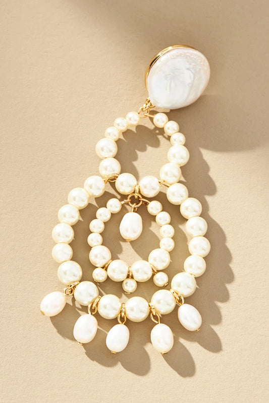 XXL Pearl Chandelier Drop Earrings