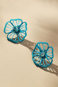 Load image into Gallery viewer, Medium Beaded Floral Post Earrings
