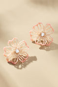 Load image into Gallery viewer, Medium Beaded Floral Post Earrings
